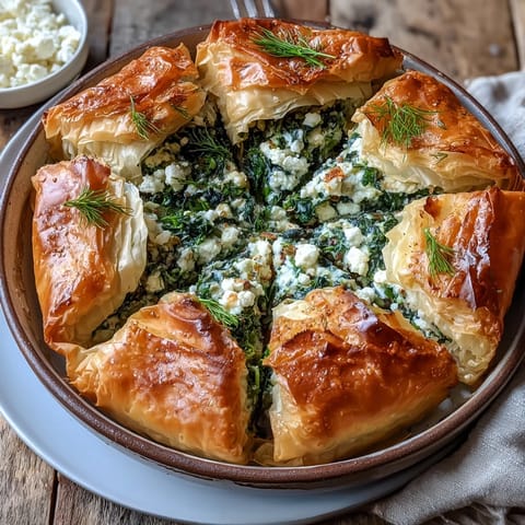 Crisp golden Feta and Kale Börek slices on a white plate with a fresh garden salad