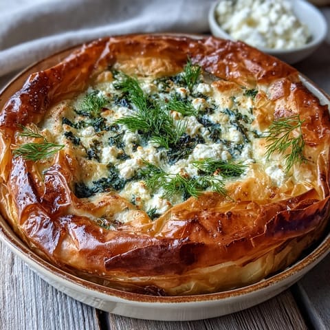 Freshly baked Feta and Kale Börek served warm with a dollop of creamy yogurt on the side
