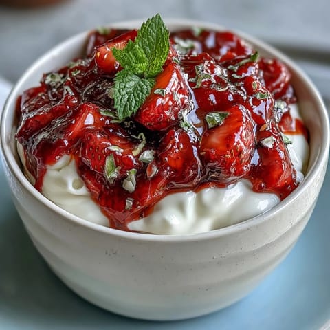 Fresh Strawberry Compote Yogurt