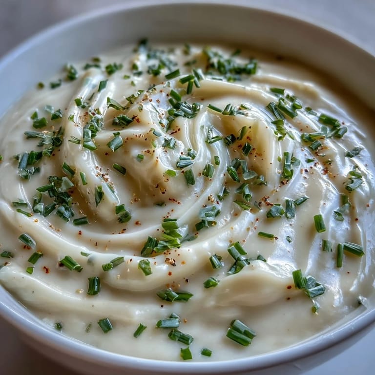 Velvety Celery Root Bisque served warm with crusty bread on the side.