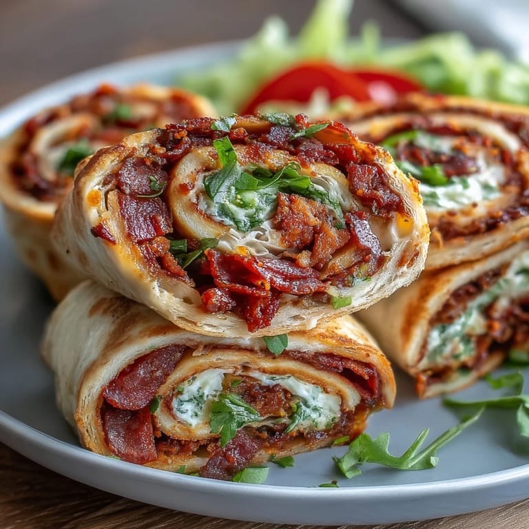 Bite-sized Italian Sub Pinwheel Wraps feature layers of salami, ham, cheese, and roasted peppers rolled in soft tortillas.
