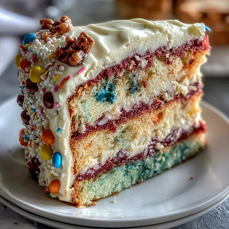 Cinco de Mayo Piñata Cake with rainbow layers and hidden candy center creates a fun, festive dessert experience. Great for parties!  