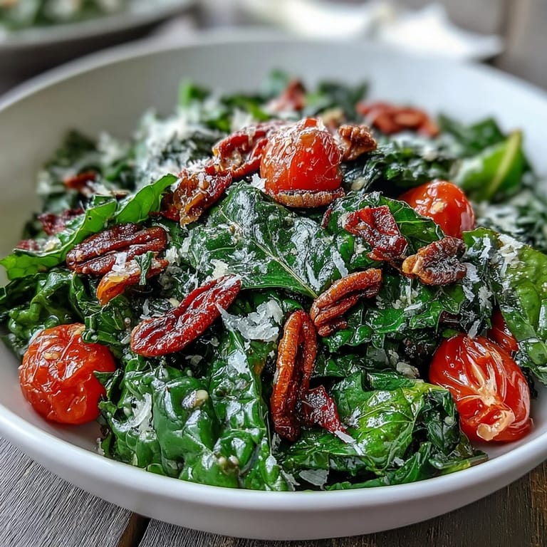 Zesty lemon vinaigrette coats dandelion greens, cherry tomatoes, and Parmesan for a vibrant, refreshing salad.  