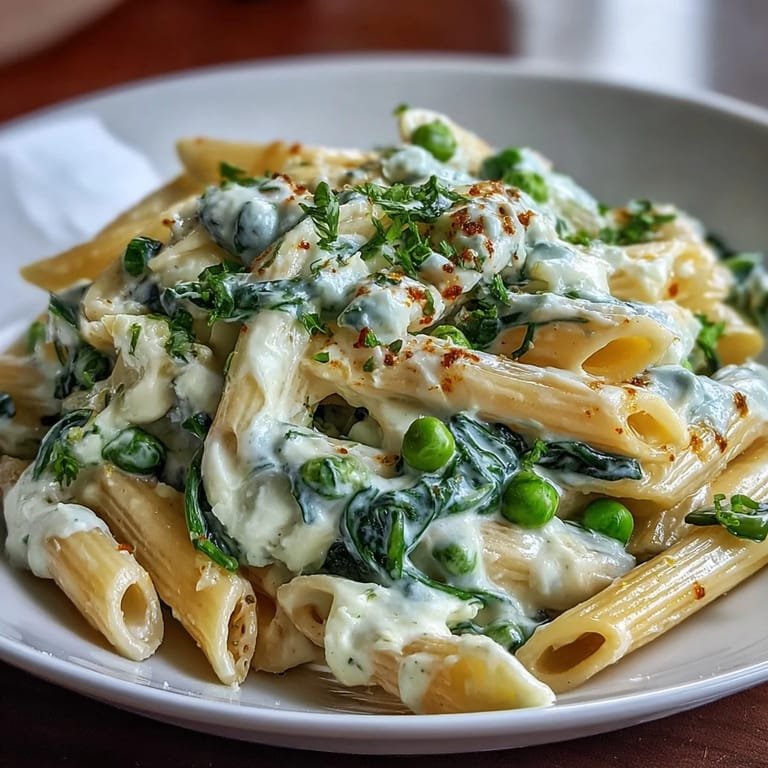 Delicious One-Pot Lemon Ricotta Pasta, ready to be served with fresh herbs.