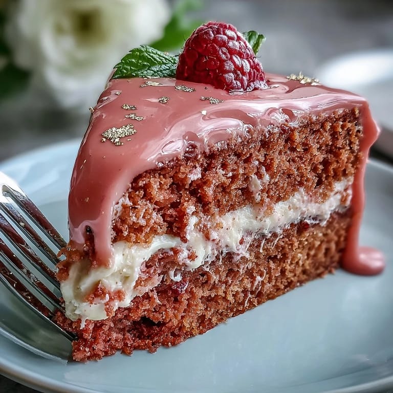 Bridal Shower Rosé Velvet Cake: Delicate pink layers drizzled with elegant gold.
