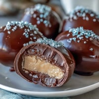 Homemade peanut butter Easter eggs coated in smooth milk chocolate, perfect for springtime celebrations.